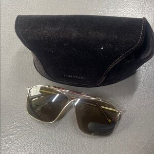 Tom Ford Gold Frame Sunglasses with Brown Lenses Aviator